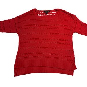 August‎ Silk Red See Through Lightweight Sweater Women’s Size Medium
